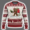 Bigfoot Christmas Tree Lights Ugly Christmas Sweater 2