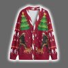 Bigfoot Walking Bulldog Christmas Cardigan 2