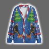 Bigfoot Walking Bulldog Christmas Cardigan 3
