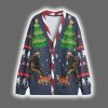 Bigfoot Walking Bulldog Christmas Cardigan 4