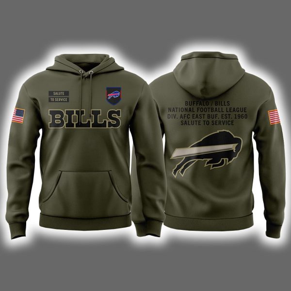 Bills 2025 Salute To Service Hoodie Joggers Cap