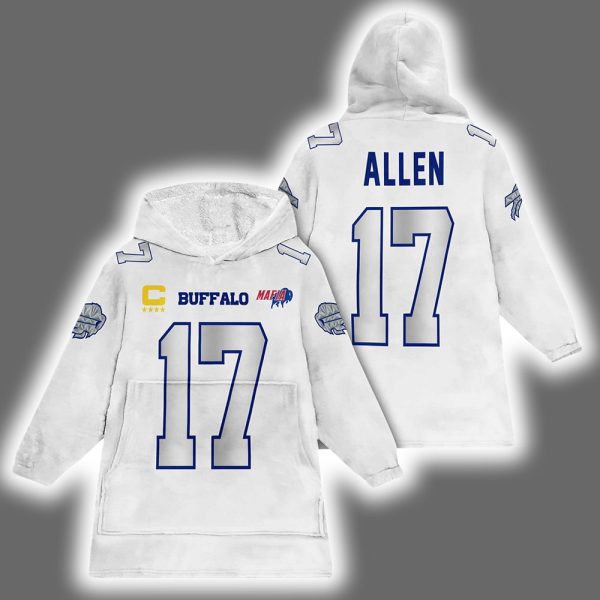 Bills Mafia Josh Allen 17 Football Unisex Blanket Hoodie