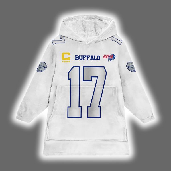Bills Mafia Josh Allen 17 Football Unisex Blanket Hoodie 2
