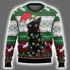 Black Cat Light Christmas Ugly Christmas Sweater 2