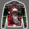 Black Gangsta Santa Custom Ugly Christmas Sweater 2
