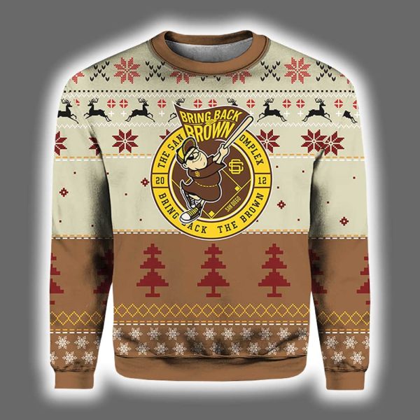 Bring Back Brown Padres Ugly Christmas Sweater 2