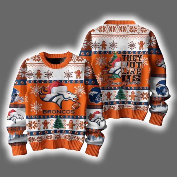 Broncos They Not Like Us Ugly Christmas Sweater