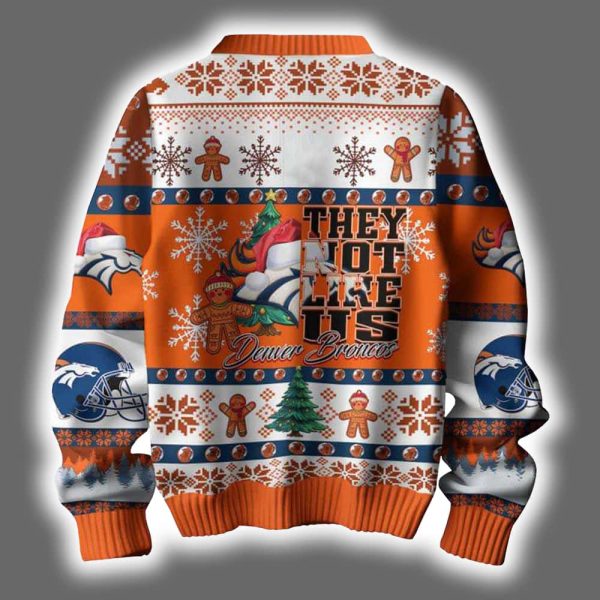 Broncos They Not Like Us Ugly Christmas Sweater 3