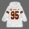 Browns Captain Myles Garrett 95 Football Blanket Hoodie 2