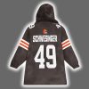 Browns Carson Schwesinger 49 Football Unisex Blanket Hoodie 3