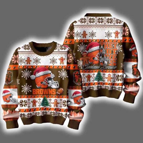 Browns They Not Like Us Ugly Christmas Sweater