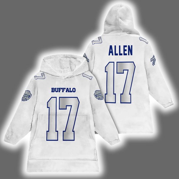 Buffalo Allen 17 Football Unisex Blanket Hoodie