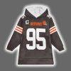 Captain Browns Myles Garrett 95 Football Unisex Blanket Hoodie 2