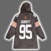 Captain Browns Myles Garrett 95 Football Unisex Blanket Hoodie 3