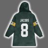 Captain Packers Josh Jacobs 8 Football Unisex Blanket Hoodie 3