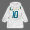 Chargers Justin Herbert 10 Football Blanket Hoodie 2