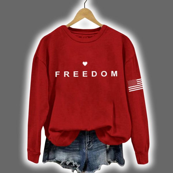Charlie Kirk Freedom American Flag Print Sweatshirt