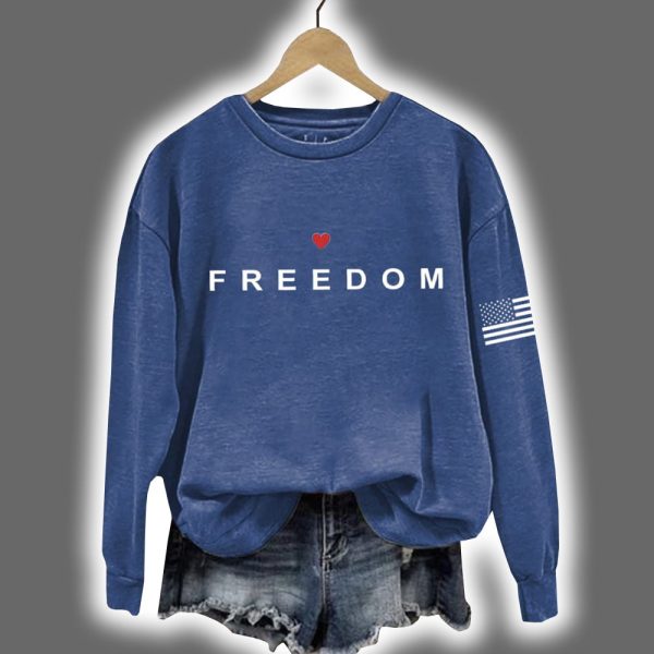 Charlie Kirk Freedom American Flag Print Sweatshirt 4