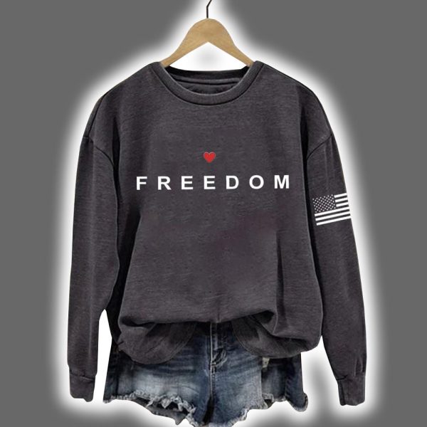 Charlie Kirk Freedom American Flag Print Sweatshirt 5