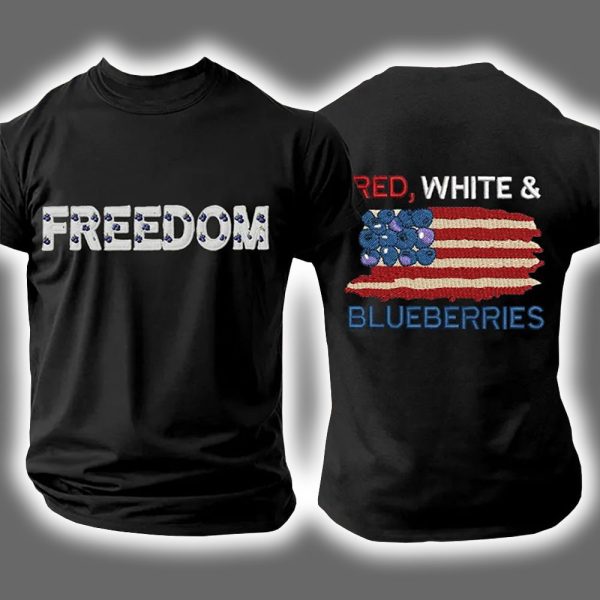Charlie Kirk Freedom Red White Blueberries Two Sided Shirt 2
