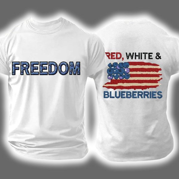 Charlie Kirk Freedom Red White Blueberries Two Sided Shirt 4