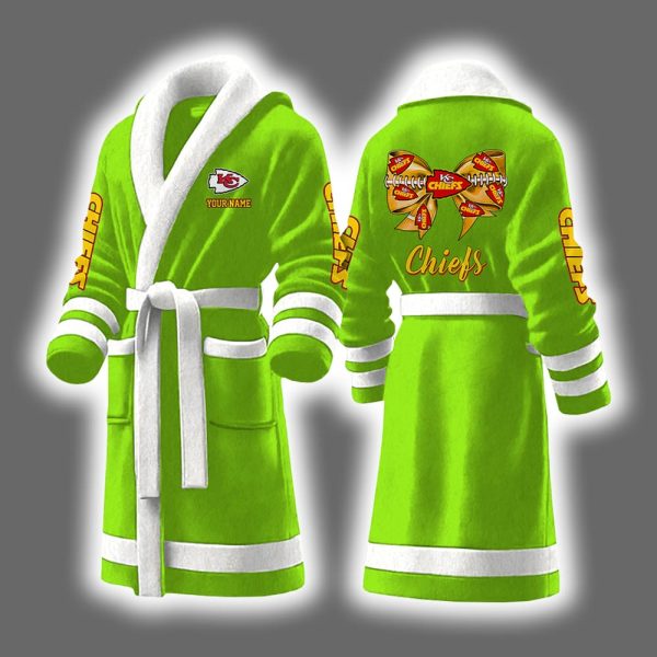 Chiefs Bow Tie Personalized Bathrobe 5