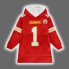 Chiefs Xavier Worthy 1 Football Blanket Hoodie 2
