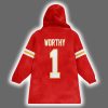 Chiefs Xavier Worthy 1 Football Blanket Hoodie 3