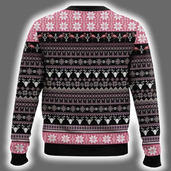 Christmas Flamingo On Naughty List Ugly Sweater 3