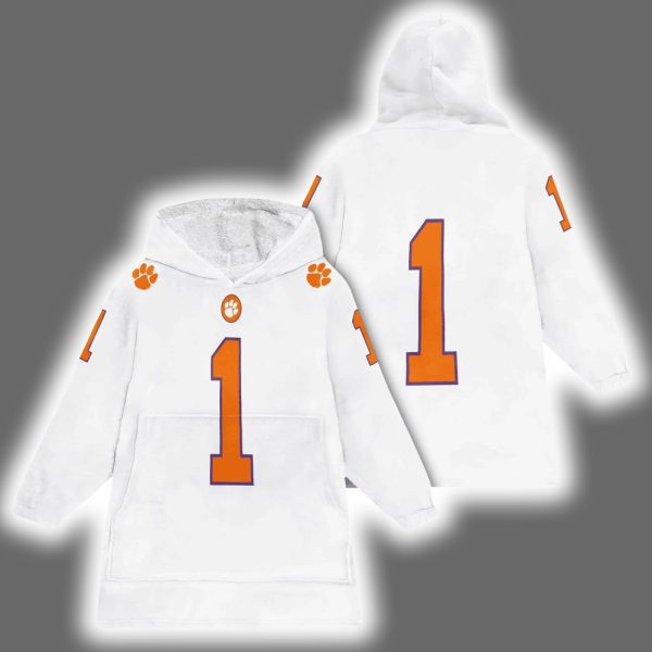 Clemson 1 Football Unisex Blanket Hoodie