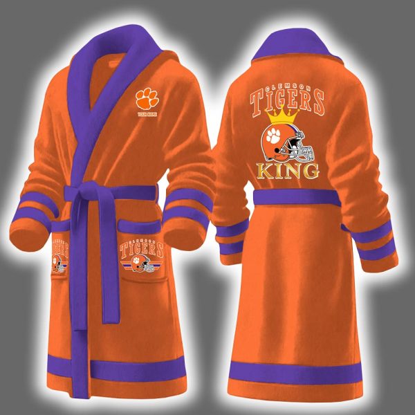 Clemson King Personalized Bathrobe