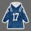 Colts Daniel Jones 17 Football Blanket Hoodie 2
