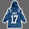 Colts Daniel Jones 17 Football Blanket Hoodie 3