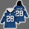 Colts Jonathan Taylor 28 Football Blanket Hoodie