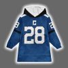 Colts Jonathan Taylor 28 Football Blanket Hoodie 2