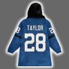 Colts Jonathan Taylor 28 Football Blanket Hoodie 3
