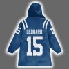 Colts Riley Leonard 15 Football Blanket Hoodie 3