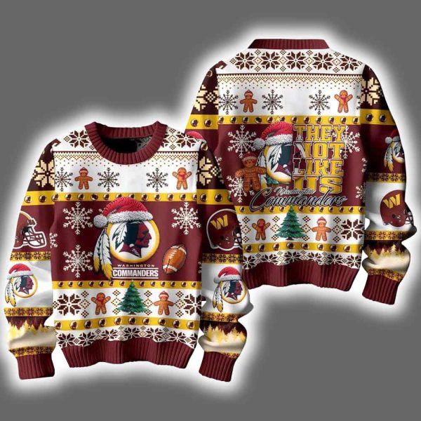 Commanders They Not Like Us Ugly Christmas Sweater