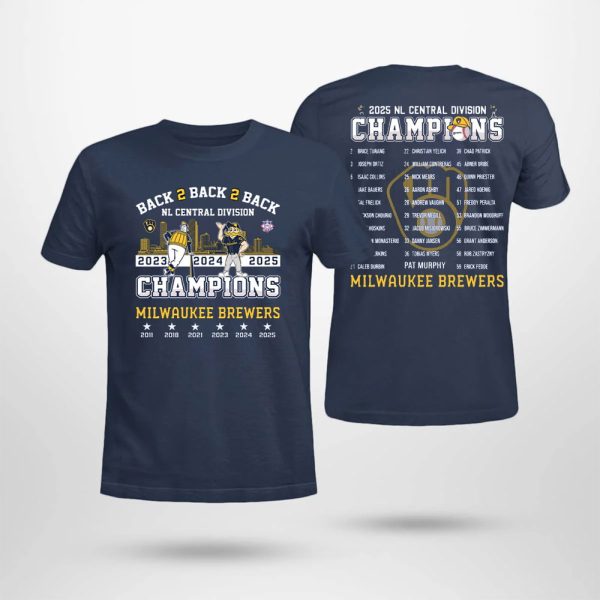 Congrats Brewers B2B2B 2025 Division Champs Two-Sided Shirt