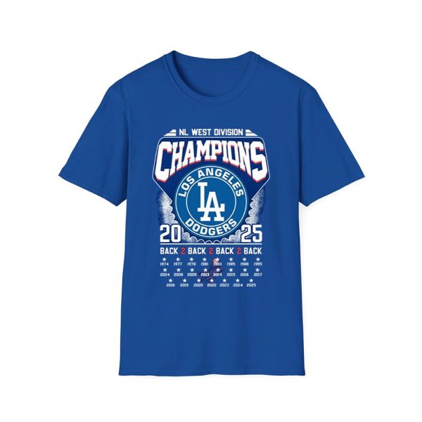 Congrats Dodgers B2B2B2B 2025 NL West Division Champions Shirt 2