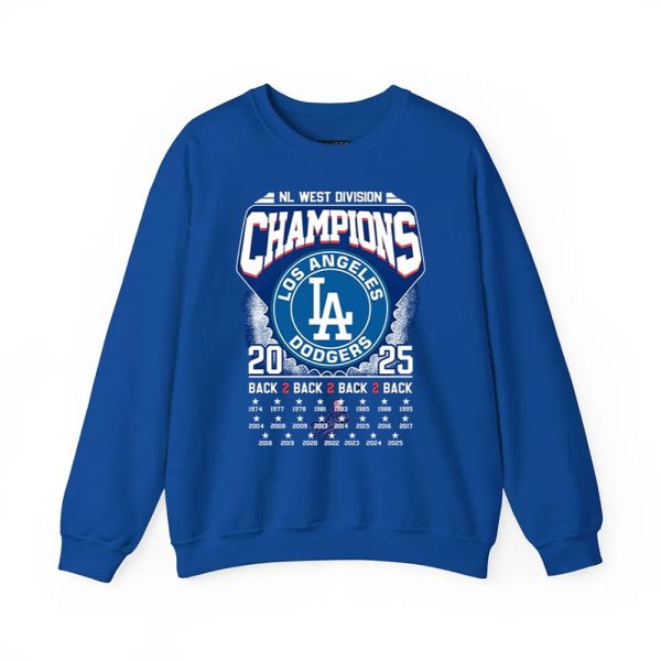 Congrats Dodgers B2B2B2B 2025 NL West Division Champions Shirt 3