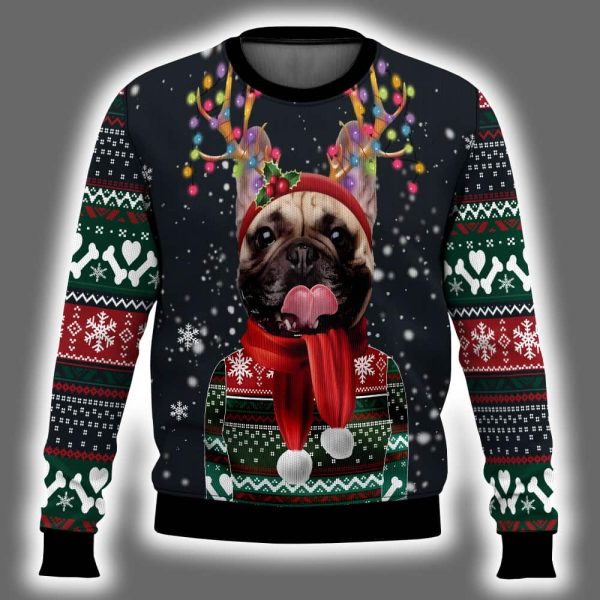 Cool French Bulldog Ugly Christmas Sweater 2