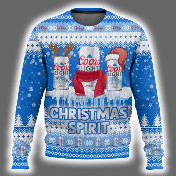 Coors Light Beer Christmas Spirit Ugly Christmas Sweater 2