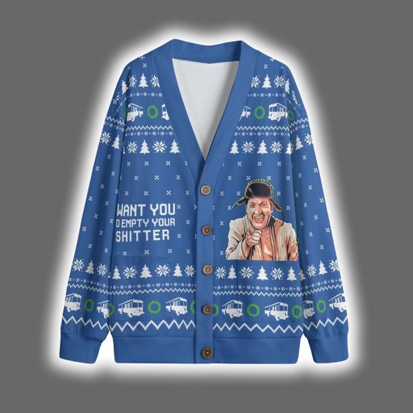 Cousin Eddie Want You Empty Your Shitter Christmas Cardigan 3
