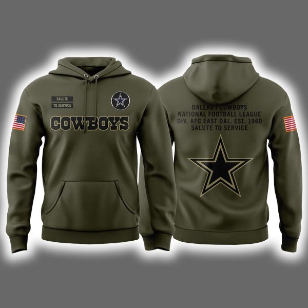 Cowboys 2025 Salute To Service Hoodie Joggers Cap