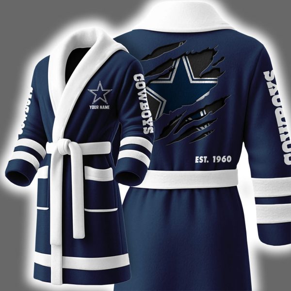 Cowboys Est 1960 Personalized Bathrobe