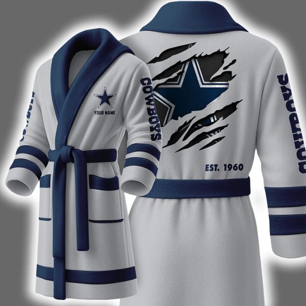 Cowboys Est 1960 Personalized Bathrobe 2