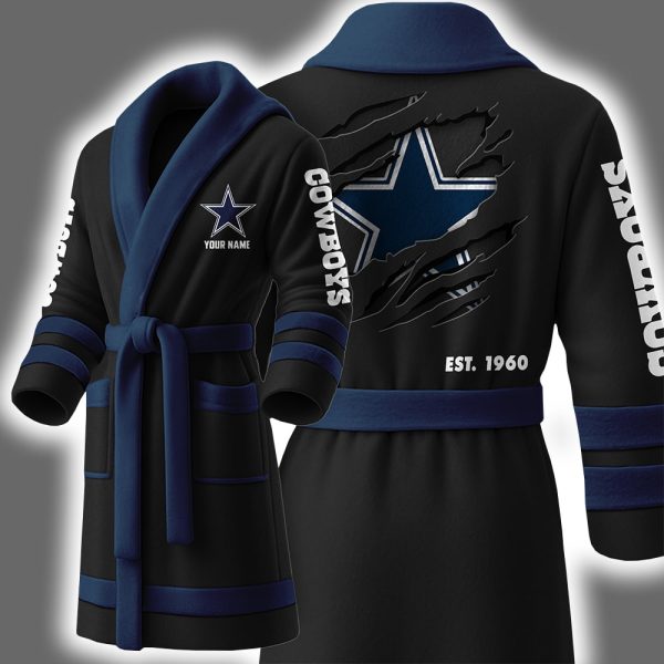 Cowboys Est 1960 Personalized Bathrobe 4