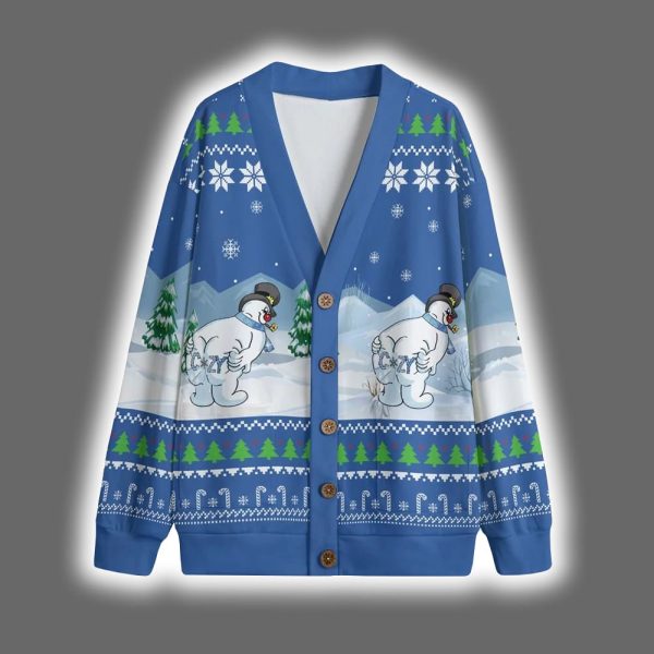 Cozy Snowman Ugly Christmas Cardigan