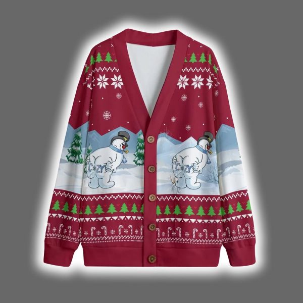 Cozy Snowman Ugly Christmas Cardigan 2 1
